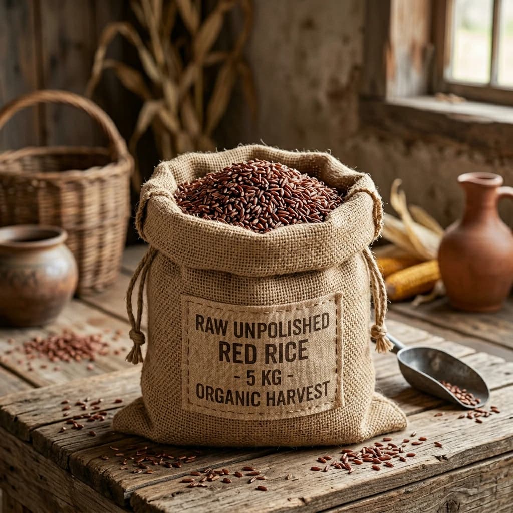 Aromatic Red Rice in Jute Bag